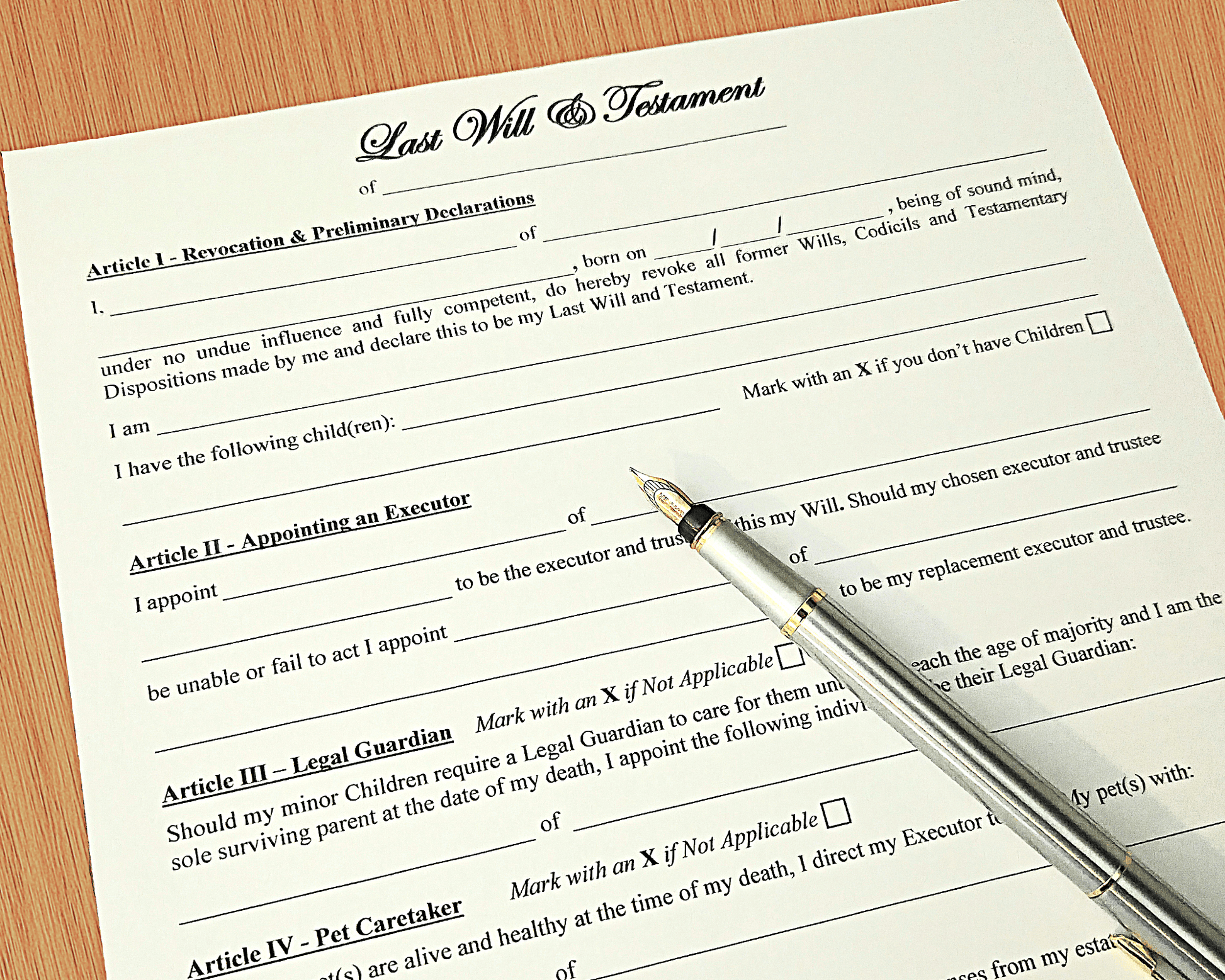 write your own Will with a legal Will Kit