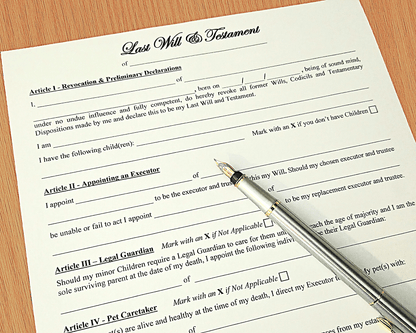 write your own Will with a legal Will Kit