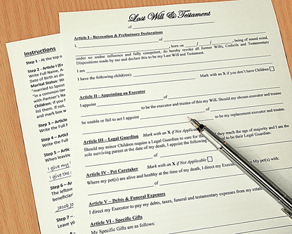buy a will kit from your will and testament